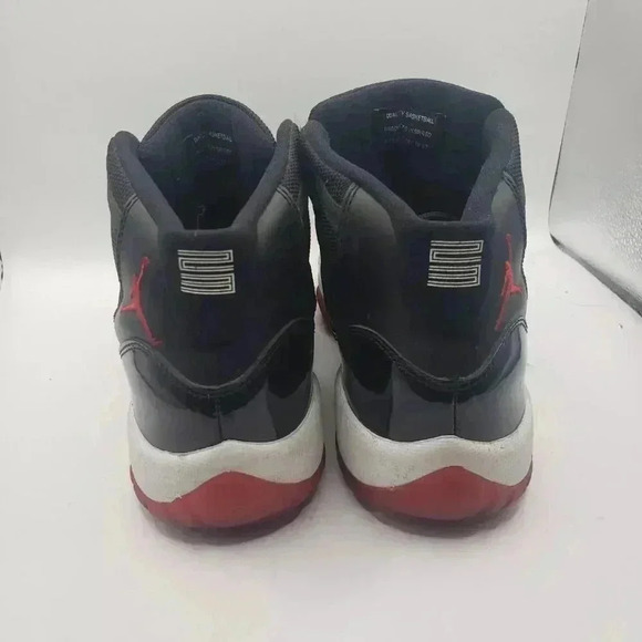 Nike Air Jordan 11 Retro Bred 2012 Playoffs 378038-010 sz 5.5Y Wmns 7 Black Red - Picture 5 of 7